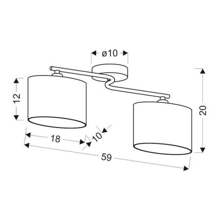 Opbouw plafondlamp BAN 2xE14/40W/230V