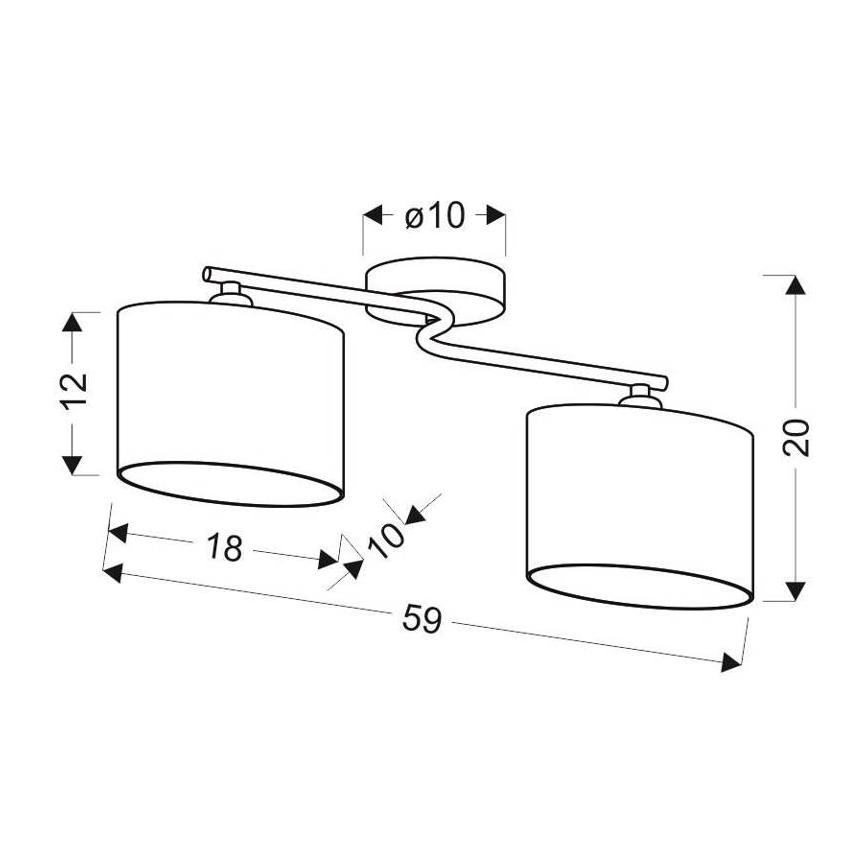 Opbouw plafondlamp BAN 2xE14/40W/230V