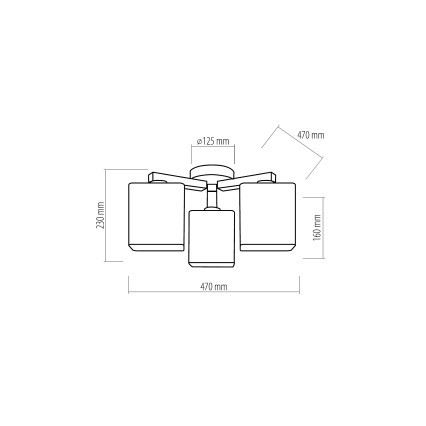 Opbouw plafondlamp NADIA 3xE27/60W/230V