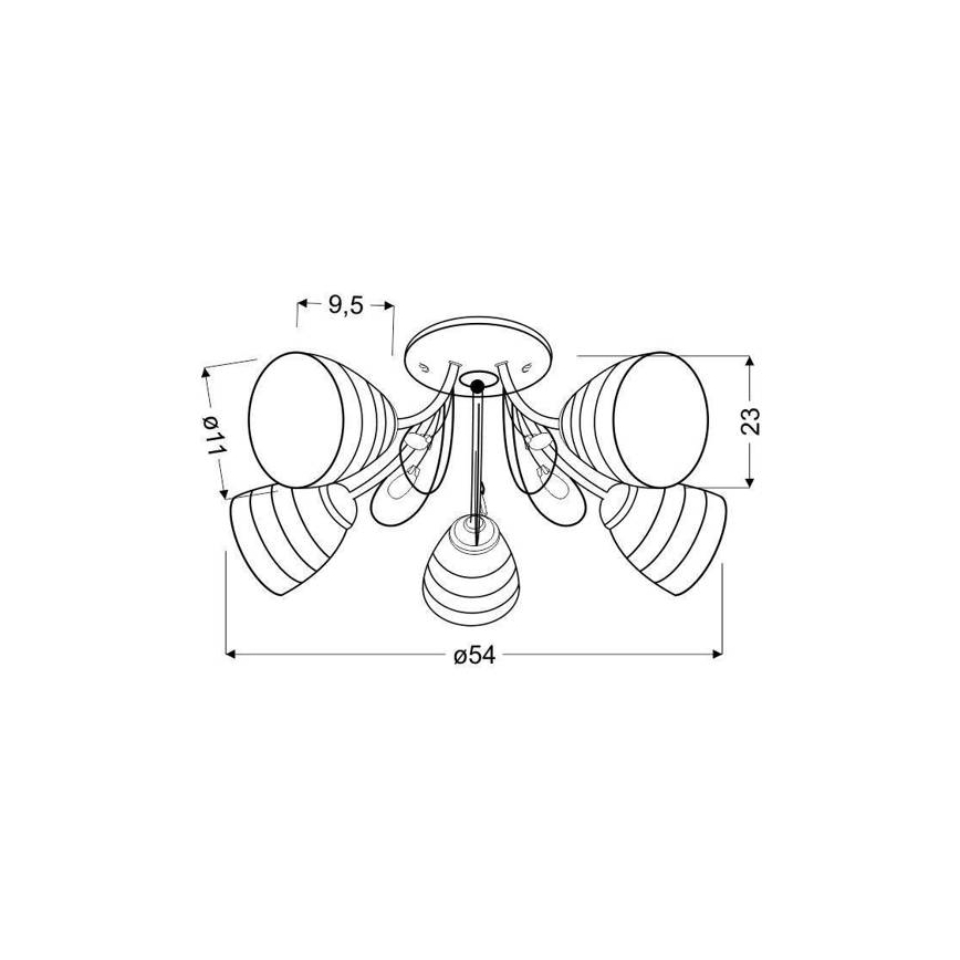 Opbouw plafondlamp SIMPLI 5xE27/40W/230V