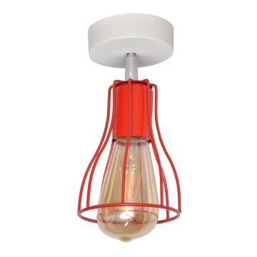 Opbouw plafondlamp TUBE II 1xE27/15W/230V rood