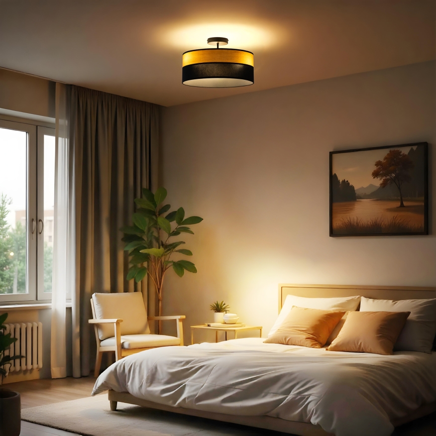 Opbouwkroonluchter ALBA 3x E27 / 15 W / 230 V Ø 40 cm zwart/bruin