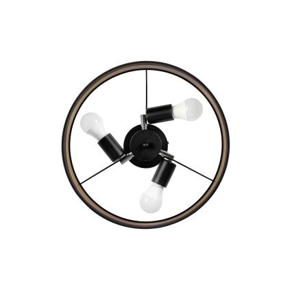 Opbouwkroonluchter ALBA 3x E27 / 15 W / 230 V Ø 40 cm zwart/bruin