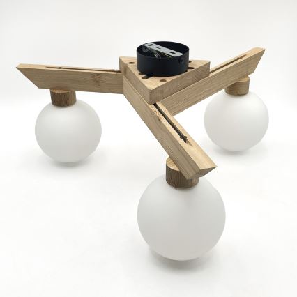 Opbouwkroonluchter ANTONIO 3xG9/5W/230V eiken/wit