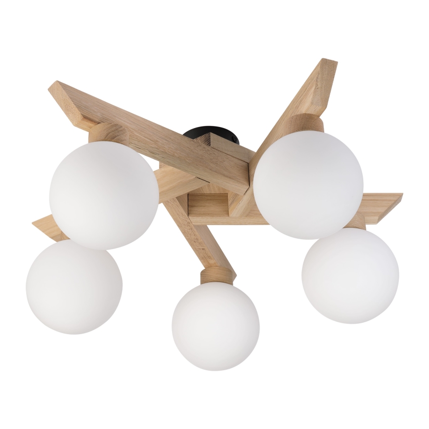 Opbouwkroonluchter ANTONIO 5xG9/5W/230V eik/wit