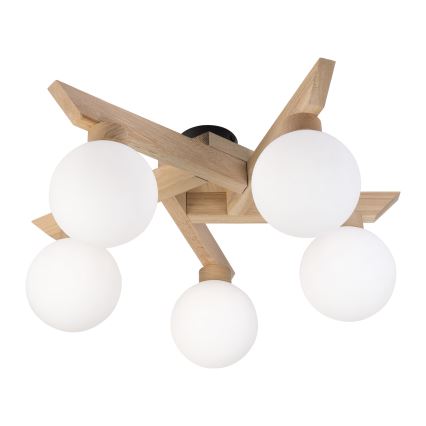 Opbouwkroonluchter ANTONIO 5xG9/5W/230V eik/wit