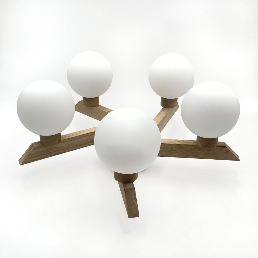 Opbouwkroonluchter ANTONIO 5xG9/5W/230V eik/wit