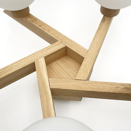 Opbouwkroonluchter ANTONIO 5xG9/5W/230V eik/wit