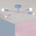 Opbouwkroonluchter CAMBRIDGE 4xE27/15W/230V blauw/roze