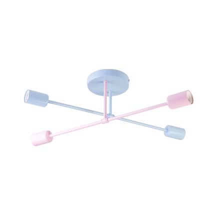 Opbouwkroonluchter CAMBRIDGE 4xE27/15W/230V blauw/roze