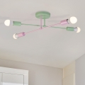 Opbouwkroonluchter CAMBRIDGE 4xE27/15W/230V groen/roze