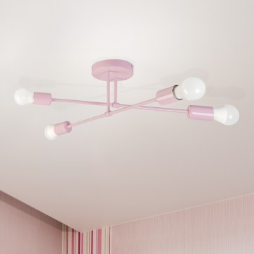 Opbouwkroonluchter CAMBRIDGE 4xE27/15W/230V roze