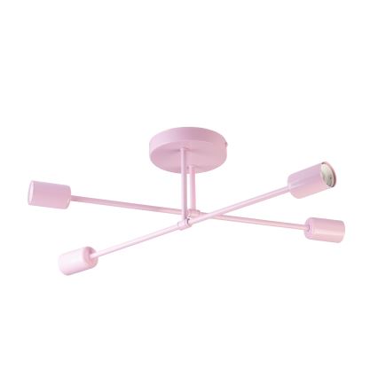Opbouwkroonluchter CAMBRIDGE 4xE27/15W/230V roze