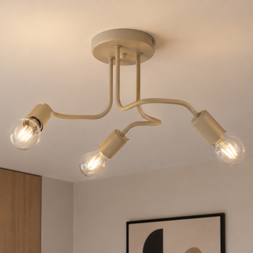 Opbouwkroonluchter CHARLIE 3xE27/15W/230V beige