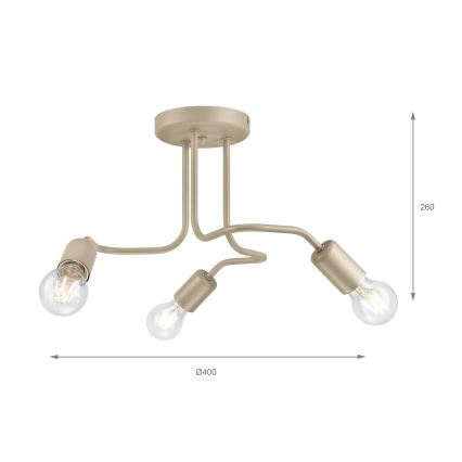 Opbouwkroonluchter CHARLIE 3xE27/15W/230V beige