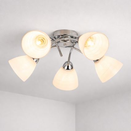 Opbouwkroonluchter CLARA 5xE27/15W/230V glanzend chroom