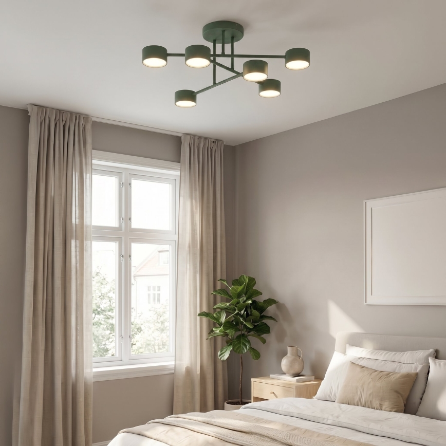 Opbouwkroonluchter HALO 6xGX53/10W/230V groen