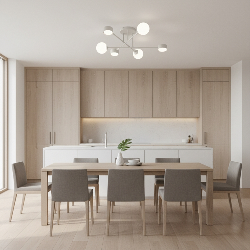 Opbouwkroonluchter HOLON 3xG9/8W/230V + 3xGX53/12W wit