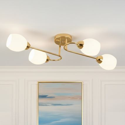 Opbouwkroonluchter KING 4xE27/15W/230V goud
