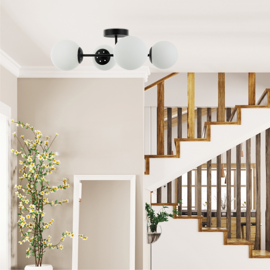 Opbouwkroonluchter MADDIE 4xE14/5W/230V zwart