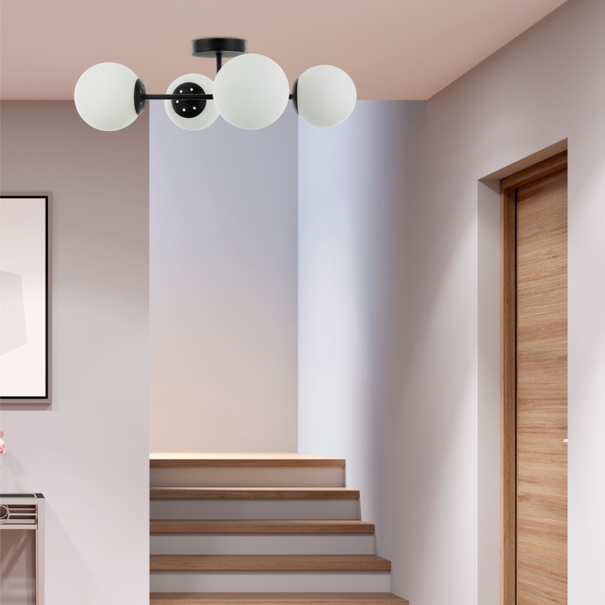 Opbouwkroonluchter MADDIE 4xE14/5W/230V zwart