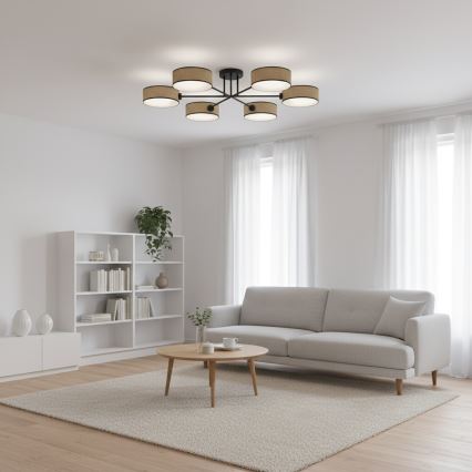 Opbouwkroonluchter MAGA 6xE14/10W/230V beige