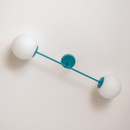 Opbouwkroonluchter MOON 2xE27/15W/230V turkoois