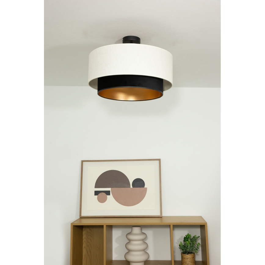 Opbouwkroonluchter NATIA 1xE27/60W/230V Ø 45 cm wit/zwart