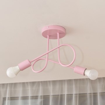 Opbouwkroonluchter OXFORD 2xE27/15W/230V roze