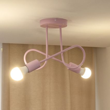 Opbouwkroonluchter OXFORD 2xE27/15W/230V roze