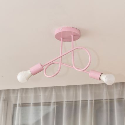 Opbouwkroonluchter OXFORD 2xE27/15W/230V roze