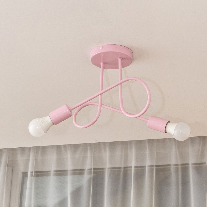 Opbouwkroonluchter OXFORD 2xE27/15W/230V roze