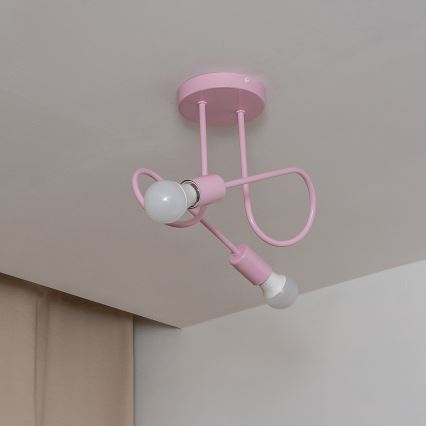 Opbouwkroonluchter OXFORD 2xE27/15W/230V roze