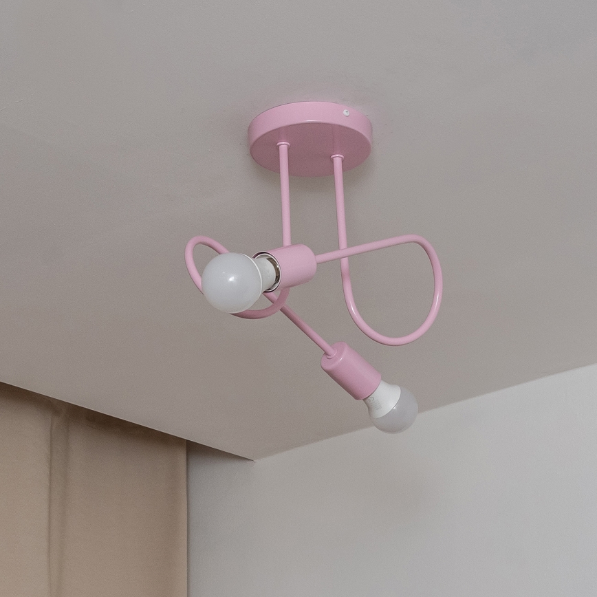 Opbouwkroonluchter OXFORD 2xE27/15W/230V roze