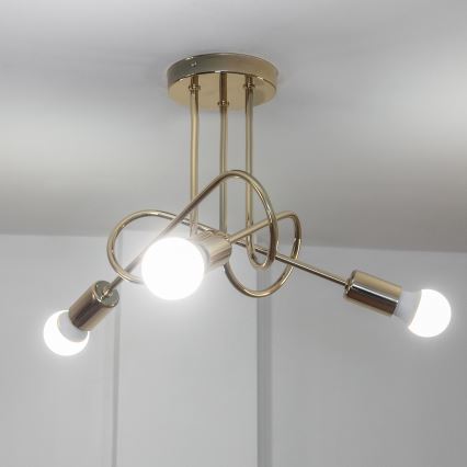 Opbouwkroonluchter OXFORD 3xE27/15W/230V goud