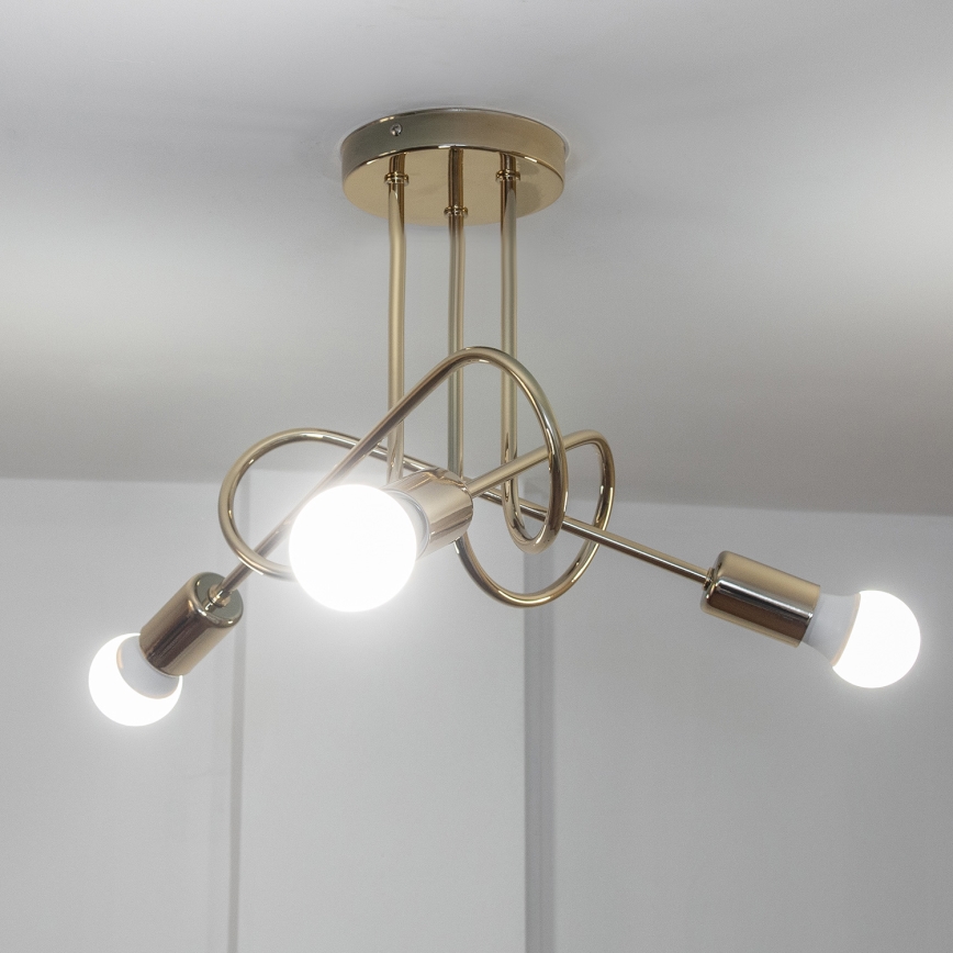 Opbouwkroonluchter OXFORD 3xE27/15W/230V goud