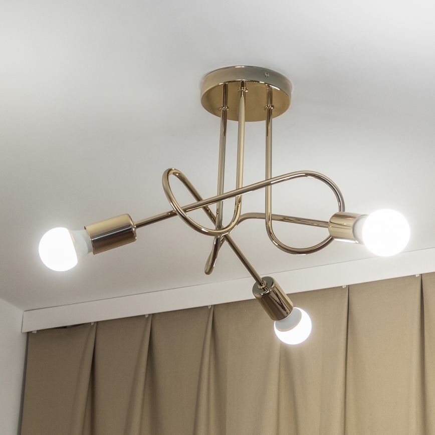 Opbouwkroonluchter OXFORD 3xE27/15W/230V goud