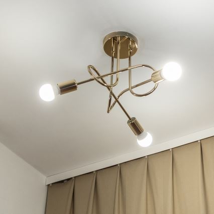 Opbouwkroonluchter OXFORD 3xE27/15W/230V goud