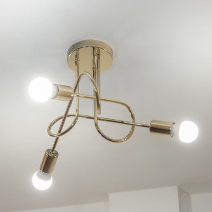 Opbouwkroonluchter OXFORD 3xE27/15W/230V goud