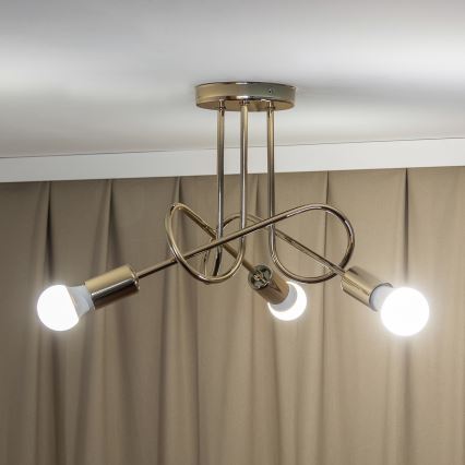 Opbouwkroonluchter OXFORD 3xE27/15W/230V goud