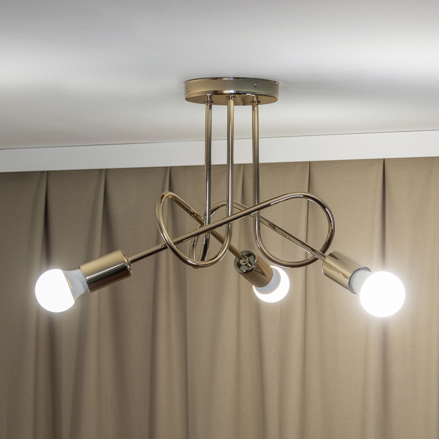 Opbouwkroonluchter OXFORD 3xE27/15W/230V goud