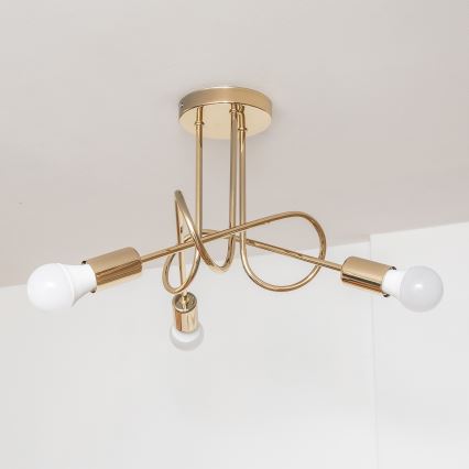 Opbouwkroonluchter OXFORD 3xE27/15W/230V goud