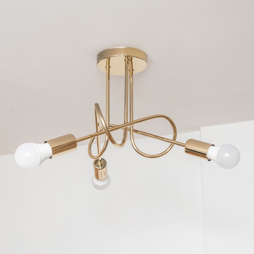 Opbouwkroonluchter OXFORD 3xE27/15W/230V goud