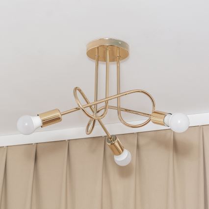 Opbouwkroonluchter OXFORD 3xE27/15W/230V goud