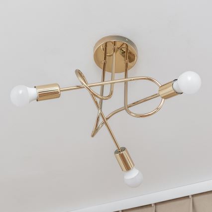 Opbouwkroonluchter OXFORD 3xE27/15W/230V goud