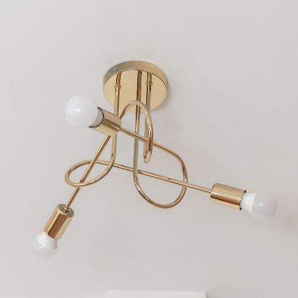 Opbouwkroonluchter OXFORD 3xE27/15W/230V goud