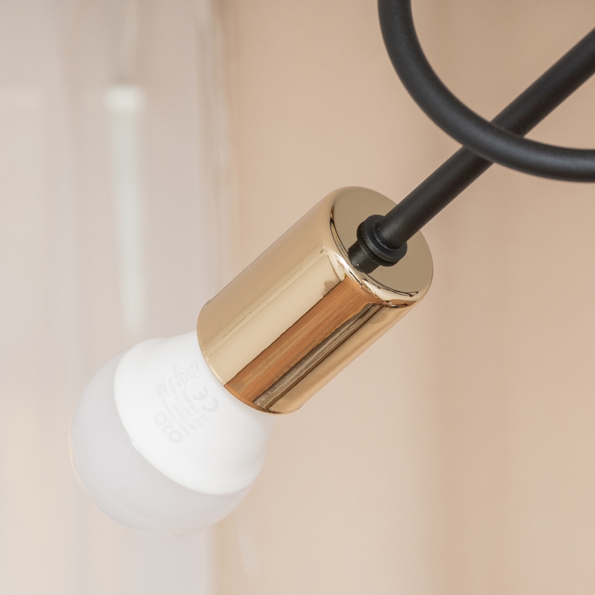 Opbouwkroonluchter OXFORD 3xE27/15W/230V goud/zwart