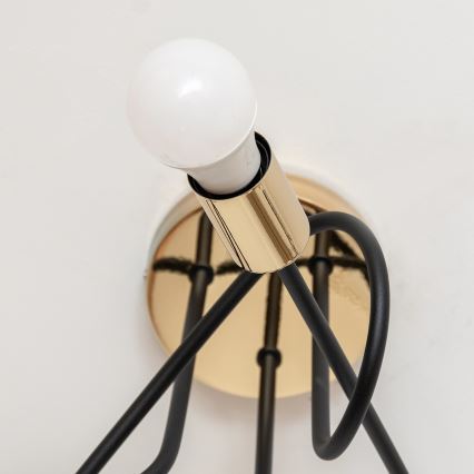 Opbouwkroonluchter OXFORD 3xE27/15W/230V goud/zwart