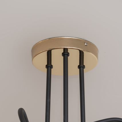 Opbouwkroonluchter OXFORD 3xE27/15W/230V goud/zwart