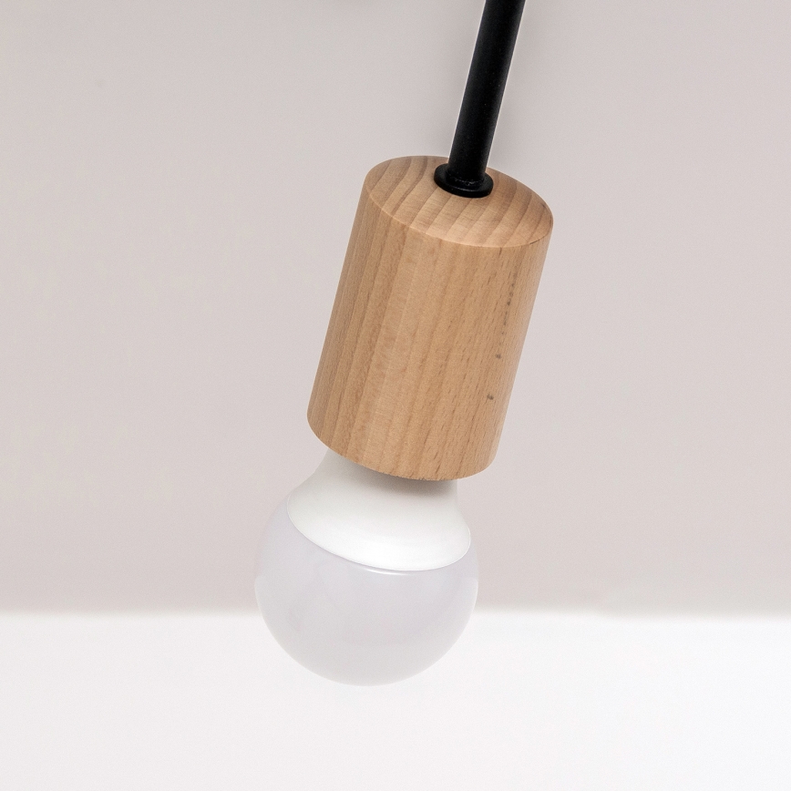 Opbouwkroonluchter OXFORD 5xE27/15W/230V dennenhout/zwart